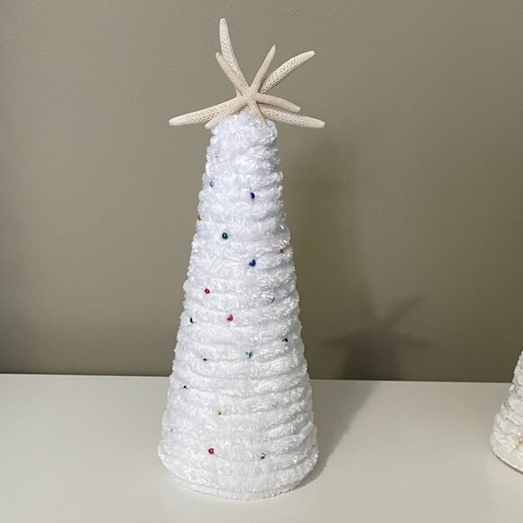 Set of 3 Handmade White Christmas Trees-Starfish Christmas Trees - Picture 5 of 11